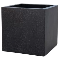 Plaza Cube Planter In Black - 44cm