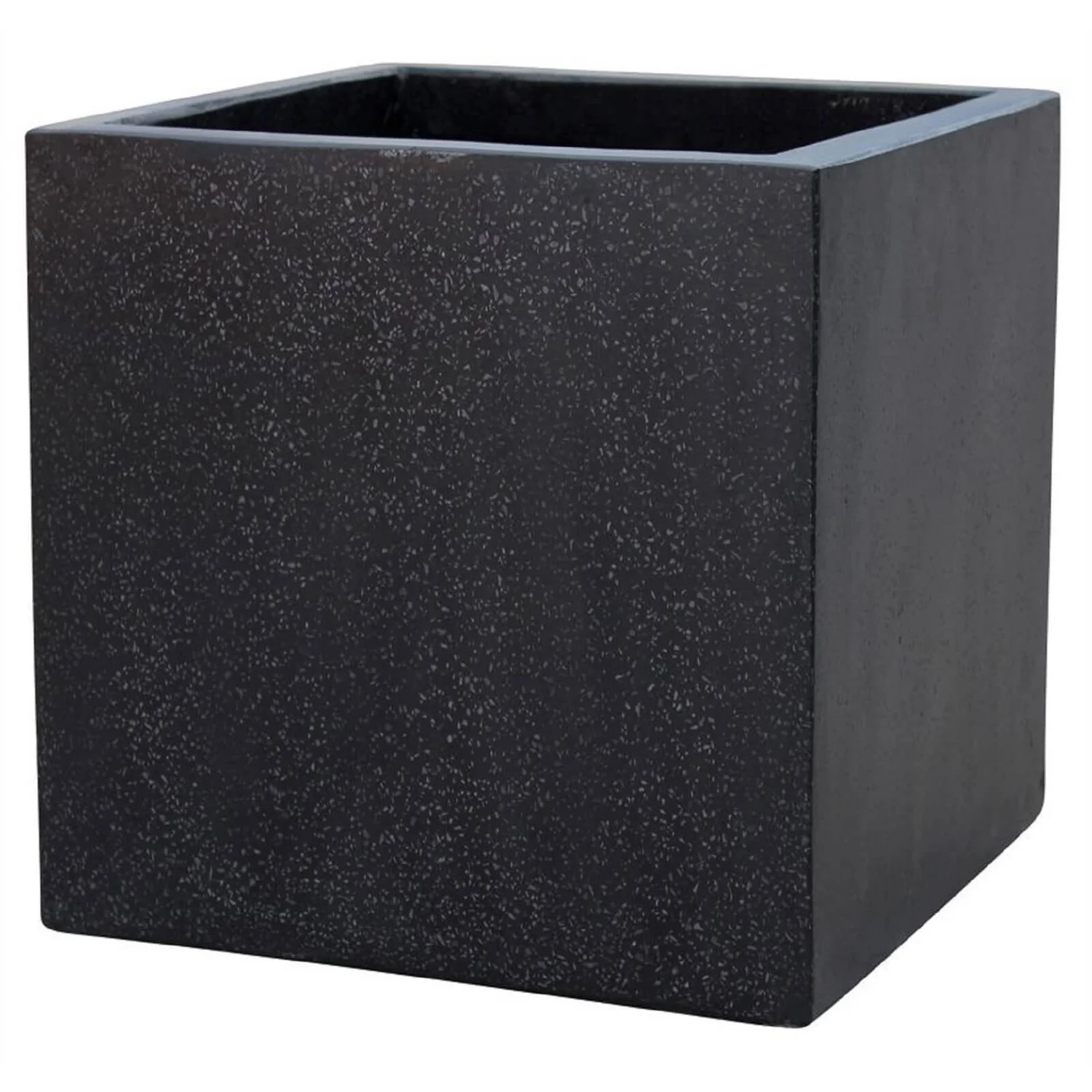 Plaza Cube Planter In Black - 44cm 1 Plaza Cube Planter In Black - 44cm