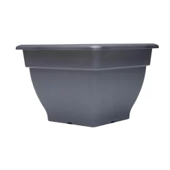 Square Pot In Black - 38cm