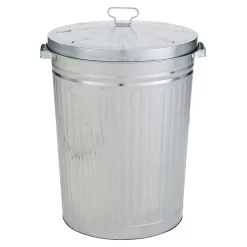 Homebase Galvanised Steel Outdoor Bin With Lid - 85L