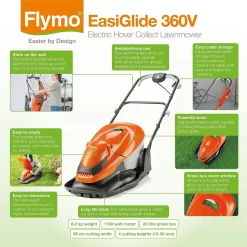 Flymo 1800W EasiGlide Electric Hover Lawn Mower - 36cm -Garden Tool Sale Store 12885898 1874843592684055