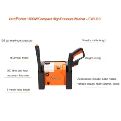 Yard Force 1800W 135Bar Compact Pressure Washer 11 Yard Force 1800W 135Bar Compact Pressure Washer -Garden Tool Sale Store 12892251 9054929620347179