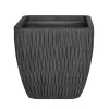 House Beautiful Roma Weave Charcoal Square Pot - 31cm