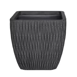 House Beautiful Roma Weave Charcoal Square Pot - 31cm