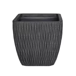 House Beautiful Roma Weave Charcoal Square Pot - 25cm