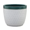 House Beautiful 2 Tone Teal Rim Egg Pot - 25cm