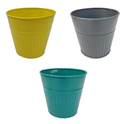 Ribbed Planter (3 Colour Mix) - 12cm