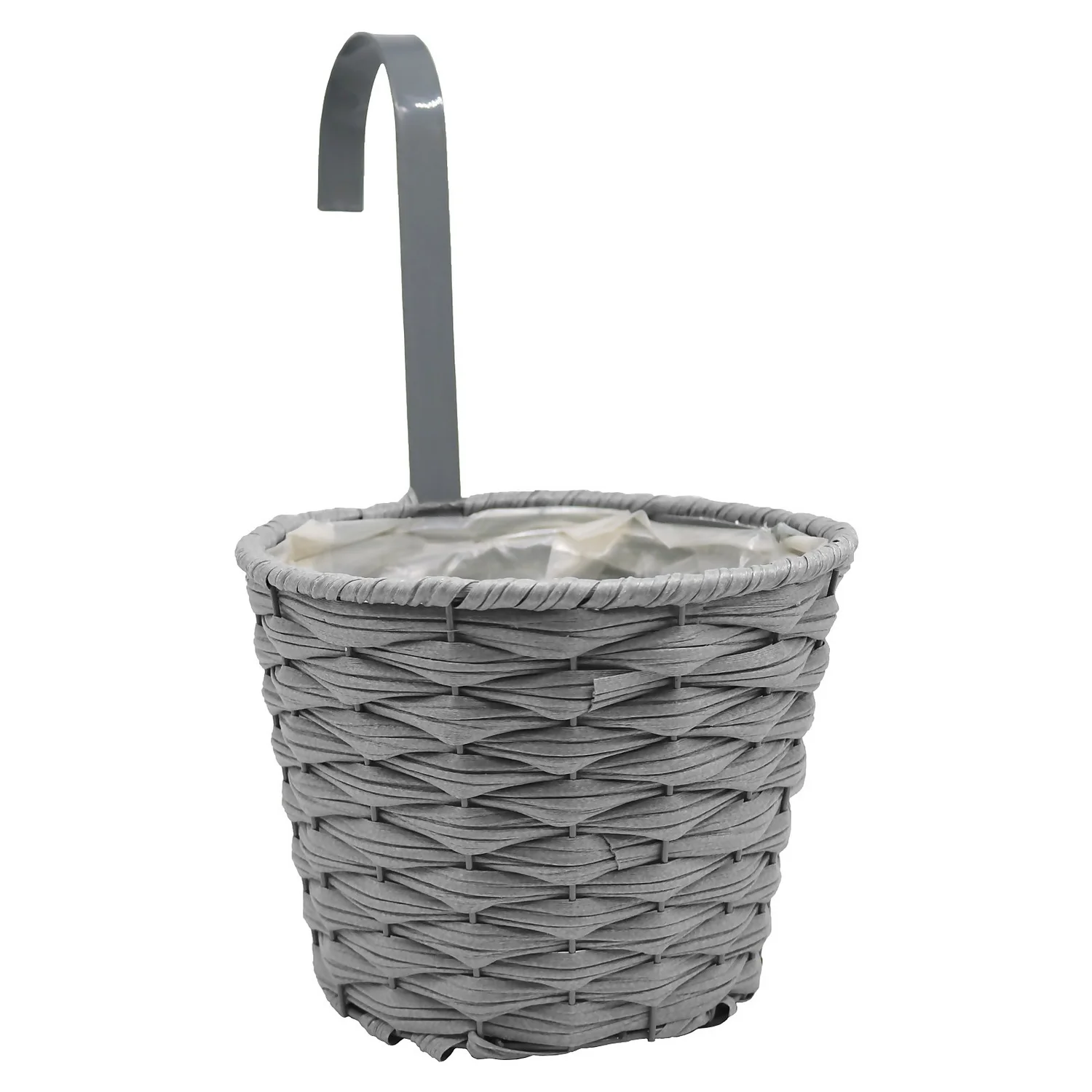 Faux Rattan Hanging Pot - Slate 1 Faux Rattan Hanging Pot - Slate