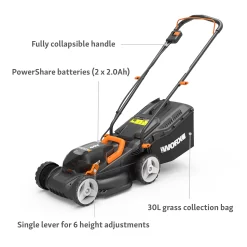Worx 40V WG779E.2 Cordless Lawn Mower - 34cm -Garden Tool Sale Store 13326411 1834944645706683