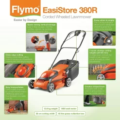 Flymo 1600W EasiStore 380R Electric Lawn Mower - 38cm -Garden Tool Sale Store 13524797 7984936626546093