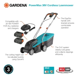 GARDENA 36V PowerMax Cordless Lawn Mower - 32cm -Garden Tool Sale Store 13524825 7474936345068522