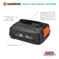 GARDENA Power 4 ALL Battery 18V 2.5Ah -Garden Tool Sale Store 13524831 1814936345060965