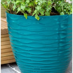 Wave Pot Teal - 33cm -Garden Tool Sale Store 13973618 1505011239754191