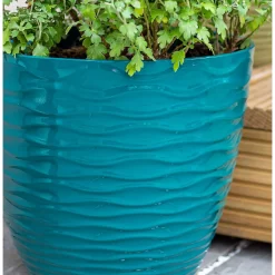Wave Pot Teal - 33cm -Garden Tool Sale Store 13973618 7925011239947874