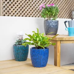 Chiswick Textured Pot Blue - 38cm -Garden Tool Sale Store 13973623 3985011239462705