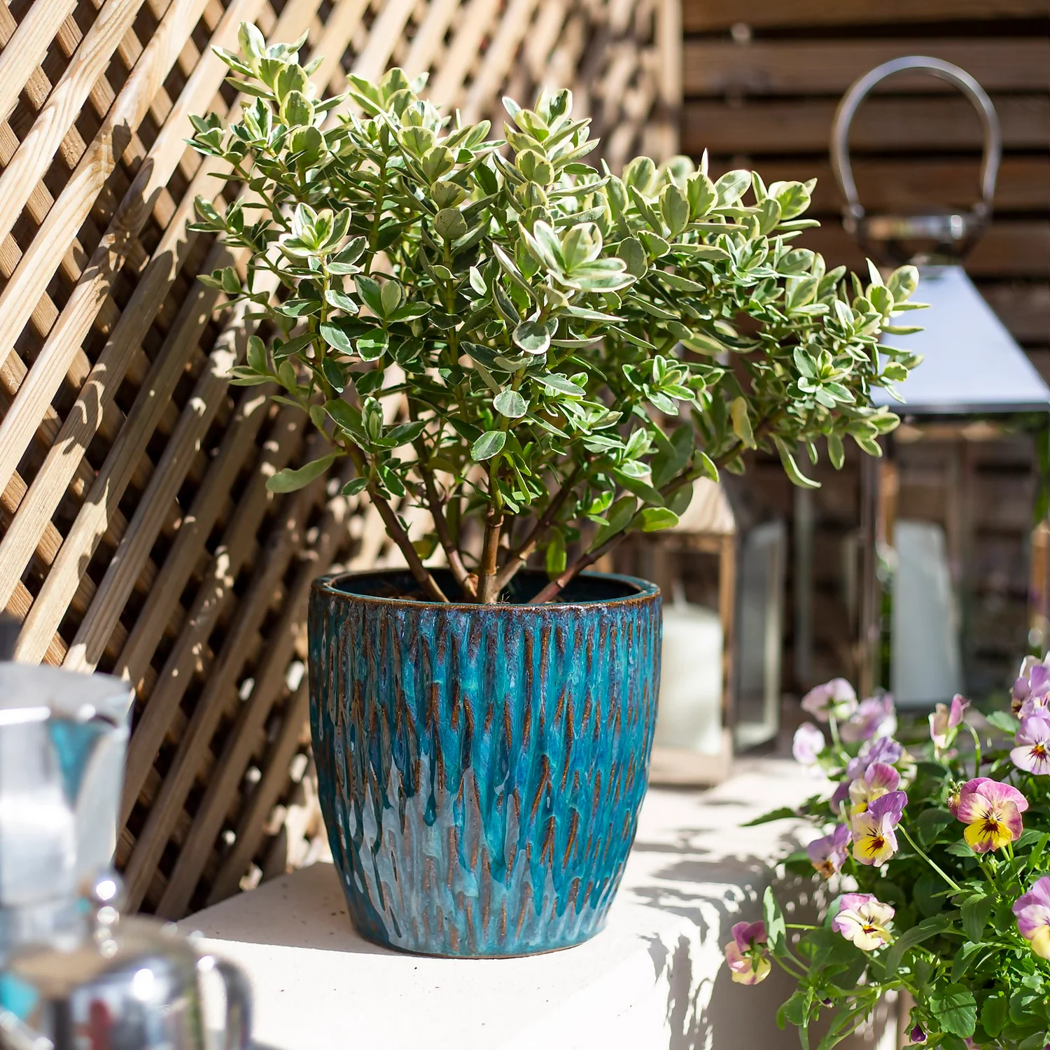 Chiswick Textured Pot Green - 32cm 2 Chiswick Textured Pot Green - 32cm - Image 2