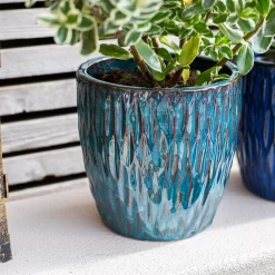 Chiswick Textured Pot Green - 24cm -Garden Tool Sale Store 13973630 4815011238356008