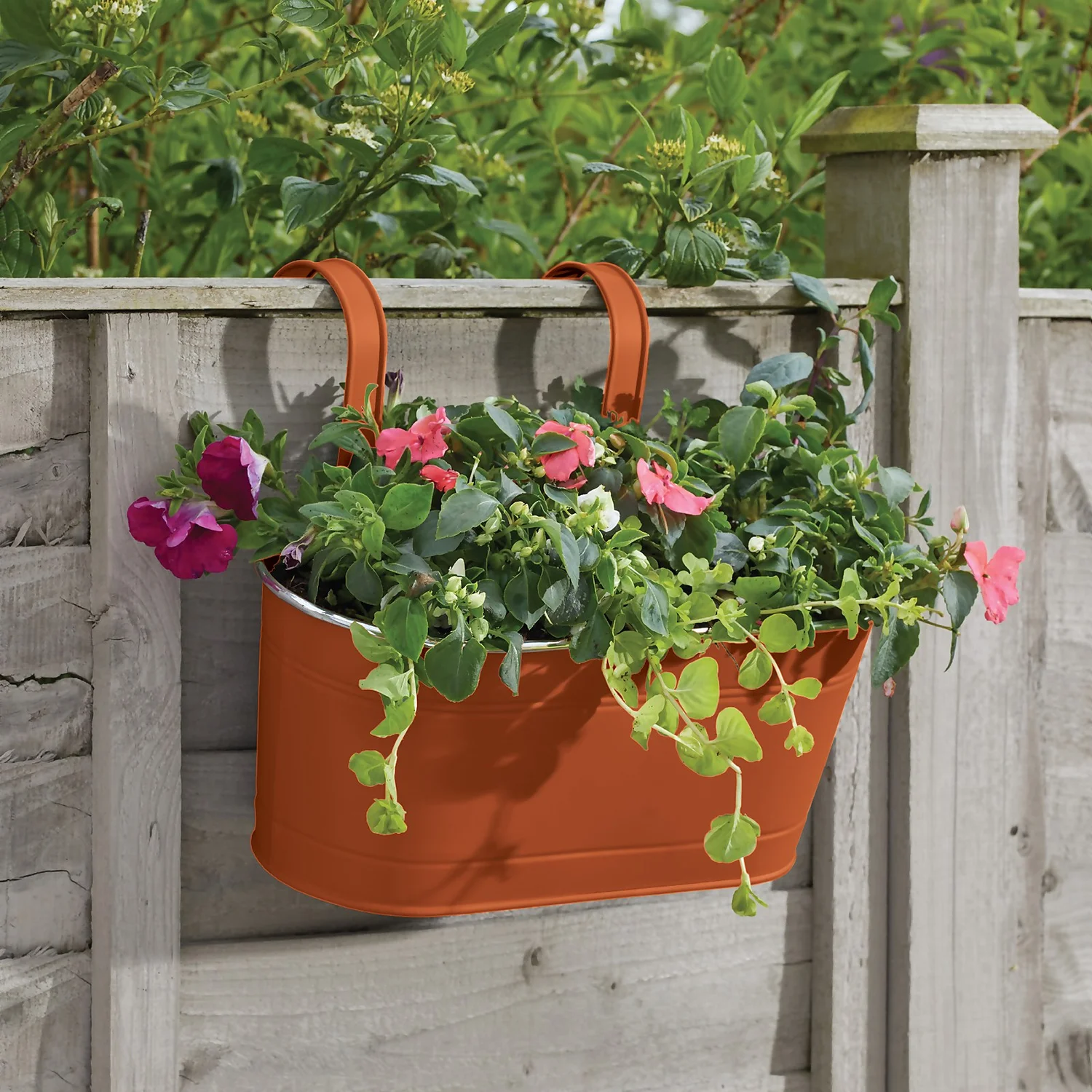 12in Fence And Balcony Hanging Planter - Terracotta 2 12in Fence And Balcony Hanging Planter - Terracotta - Image 2
