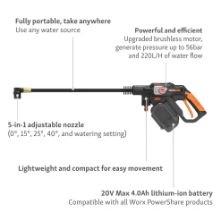 Worx Nitro Brushless Hydroshot Cordless Pressure Washer -Garden Tool Sale Store 14537894 6565044395731637